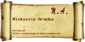 Miskovics Aranka névjegykártya