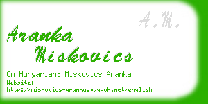 aranka miskovics business card